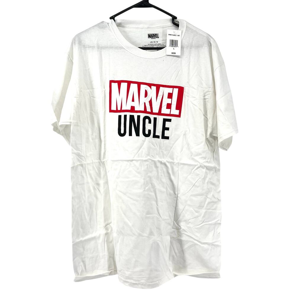 Marvel Universe Marvel Uncle White T-shirt Short Sleeve Men's L New with tags